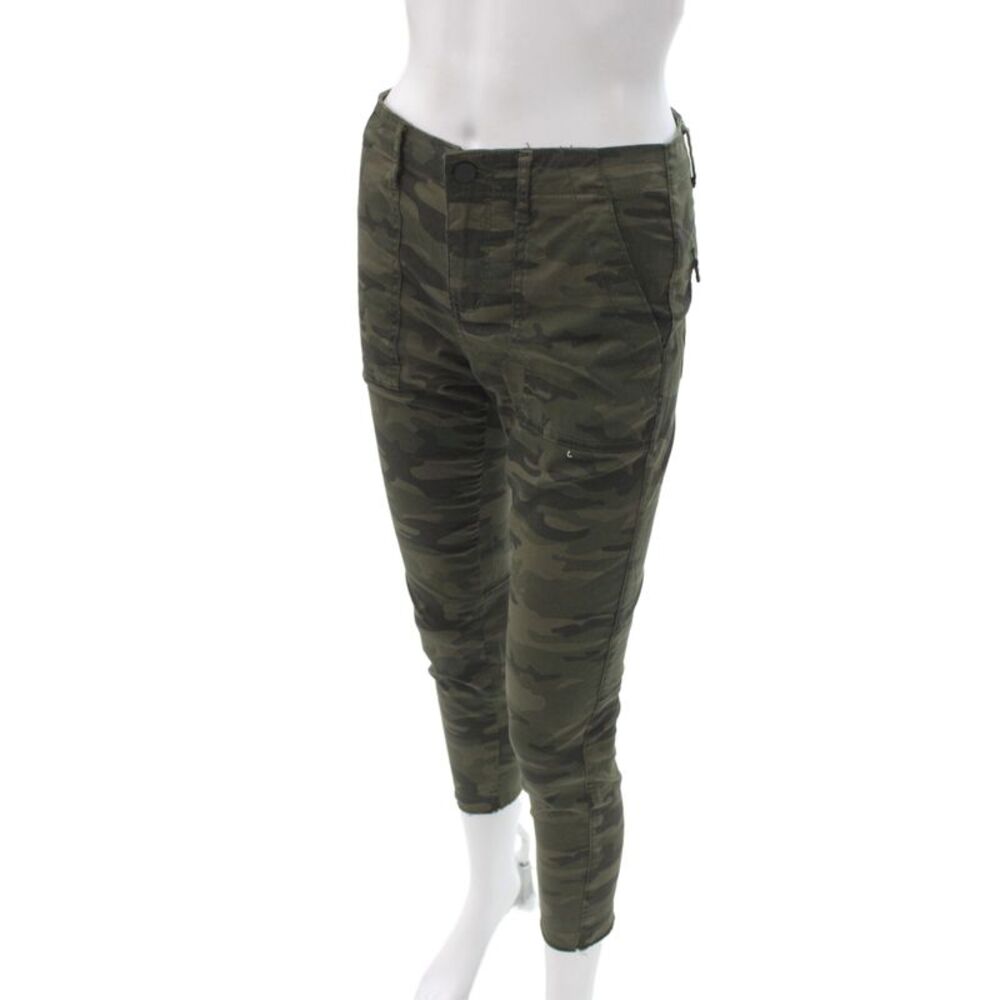 Sanctuary Women Cargo Pants Green Camo Cotton Size 24